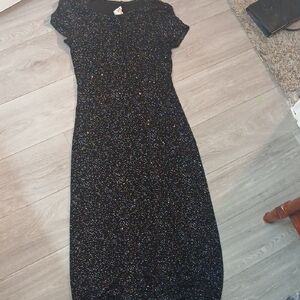 Elegant Black Glitter Dress ALL THAT JAZZ Size Small